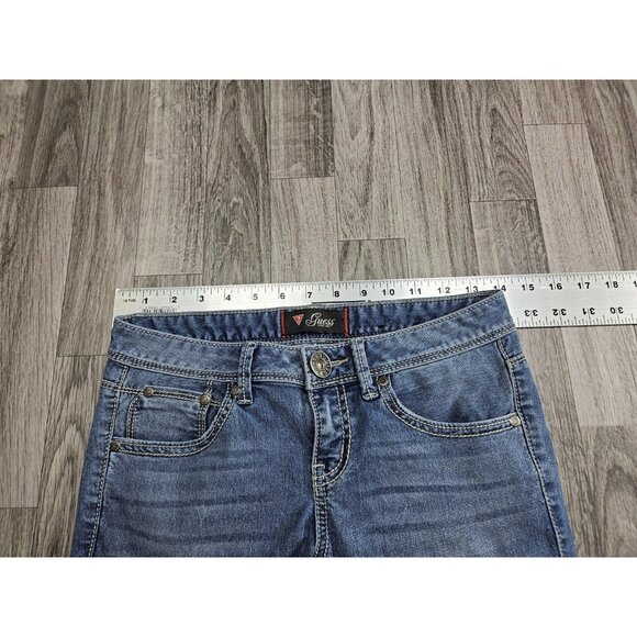 (3/$35) Guess Jeans Womens 25 Light Wash Skinny Stretch Denim Low Rise Pants - Picture 9 of 13